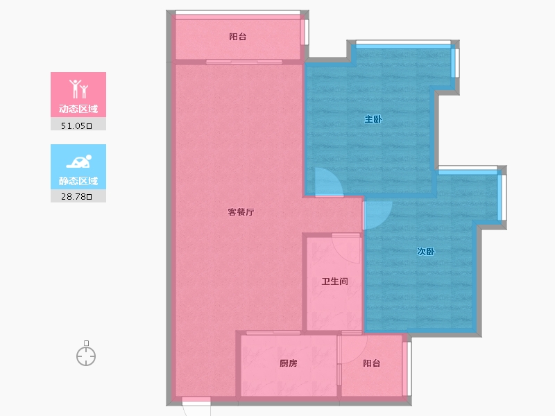 广东省-广州市-中海璟晖华庭-71.00-户型库-动静分区