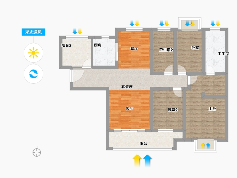 广东省-佛山市-新城璟城-89.59-户型库-采光通风