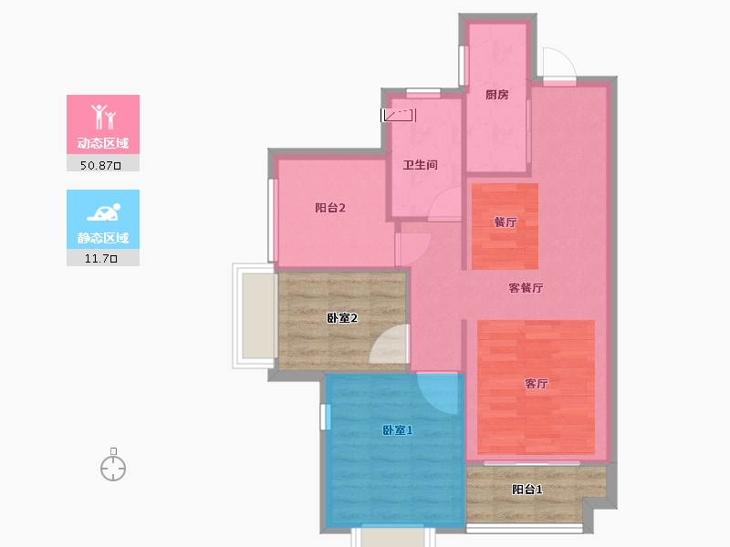 广东省-佛山市-金地艺境天成-68.00-户型库-动静分区