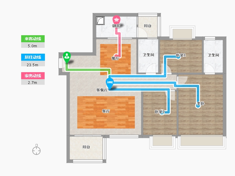 广东省-佛山市-恒晖星河雅居-93.43-户型库-动静线