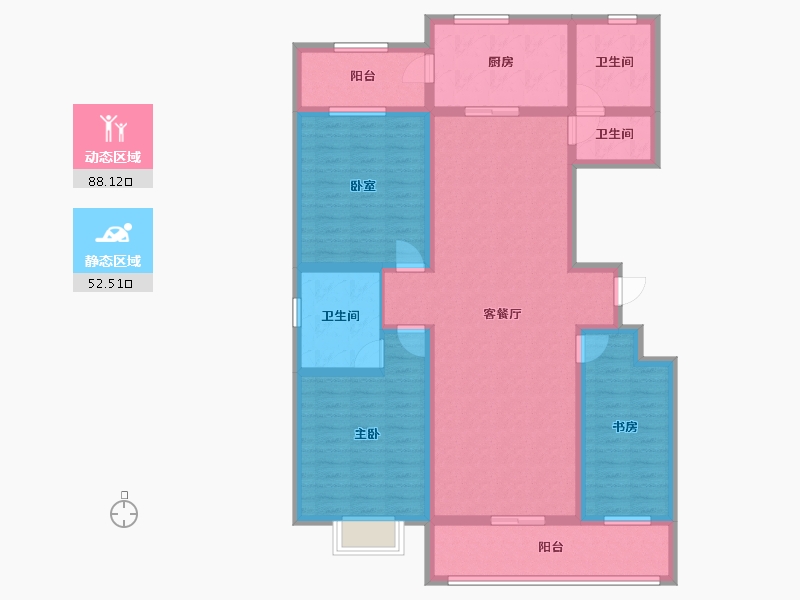 山东省-潍坊市-红星家园-125.00-户型库-动静分区