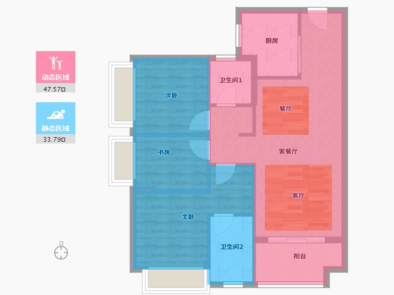 广东省-佛山市-美的玖峰广场-73.27-户型库-动静分区