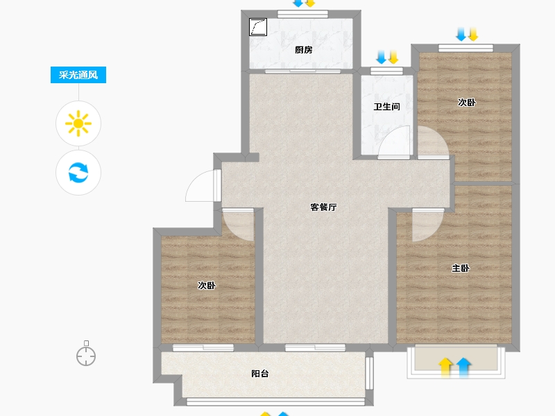 山东省-临沂市-宝丽天樾-94.00-户型库-采光通风