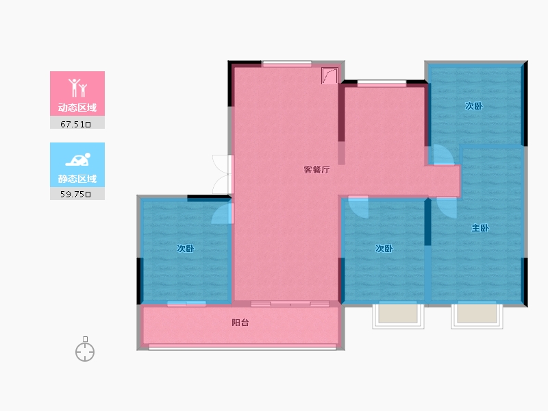 江苏省-南通市-鑫港城-128.00-户型库-动静分区