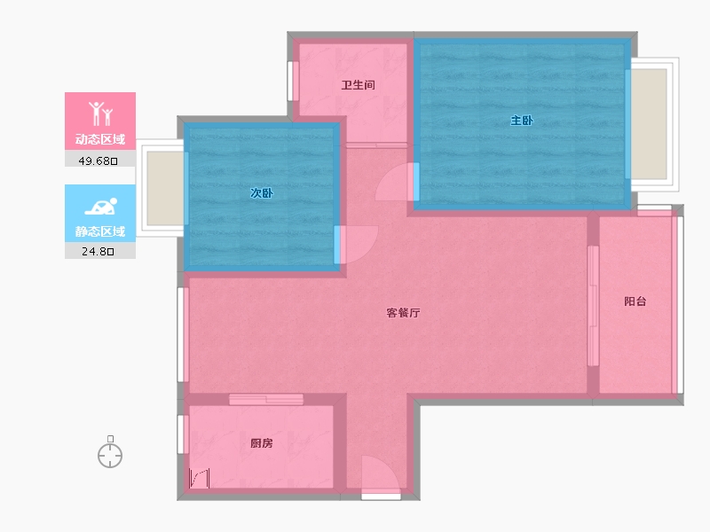 江苏省-苏州市-华辰嘉园-北区-85.74-户型库-动静分区