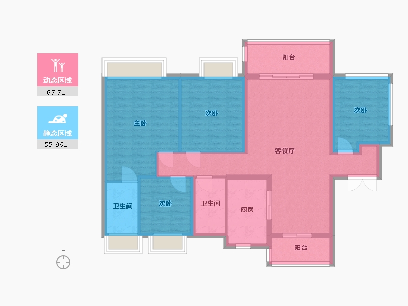 广东省-江门市-台山保利中央公馆-110.00-户型库-动静分区