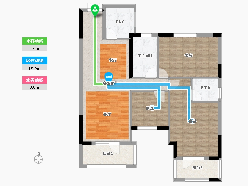 湖北省-鄂州市-滨湖明珠-92.93-户型库-动静线