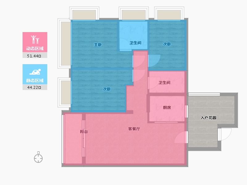 广东省-中山市-华发四季-98.00-户型库-动静分区