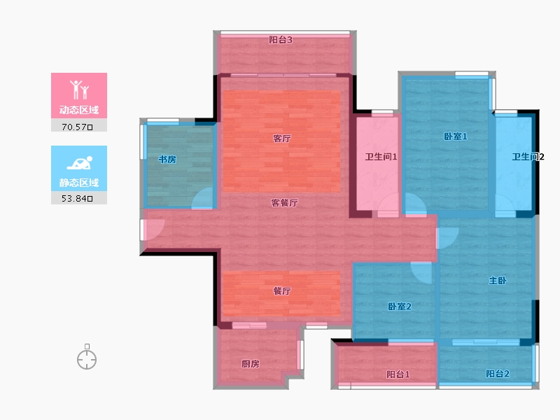 湖北省-鄂州市-东方名居-111.20-户型库-动静分区