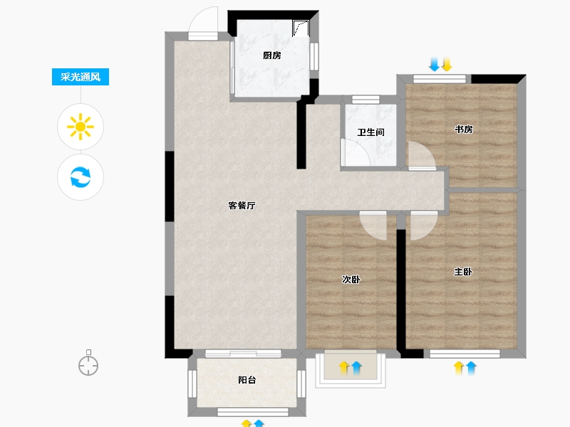 安徽省-巢湖市-新华龙府-77.47-户型库-采光通风