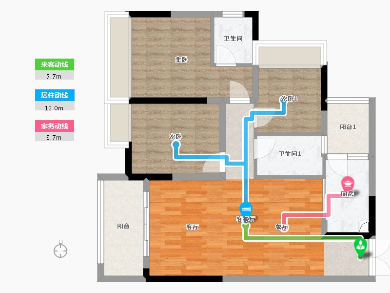 重庆-重庆市-海成·天生天城-86.00-户型库-动静线