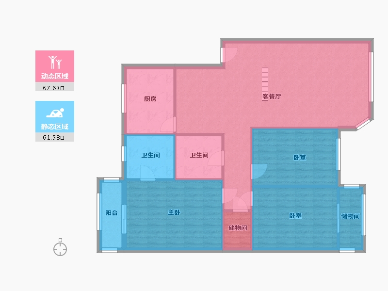 四川省-成都市-紫华苑-130.00-户型库-动静分区