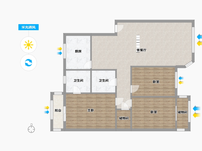 四川省-成都市-紫华苑-130.00-户型库-采光通风