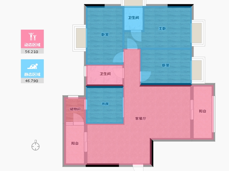 广东省-梅州市-山水名都-110.00-户型库-动静分区