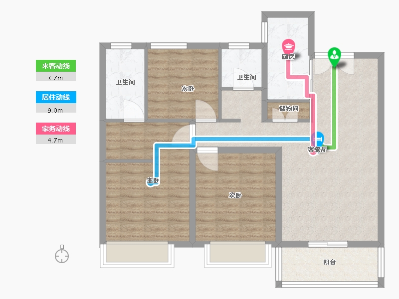 河南省-濮阳市-阳光花园二期-88.06-户型库-动静线