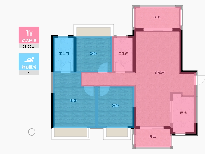 四川省-德阳市-吾悦华府-92.00-户型库-动静分区