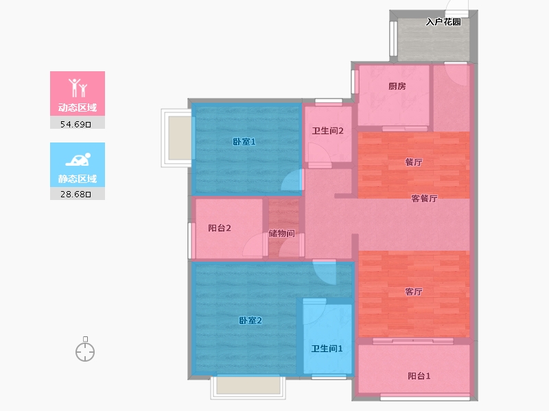 广东省-佛山市-新城璟城-77.60-户型库-动静分区