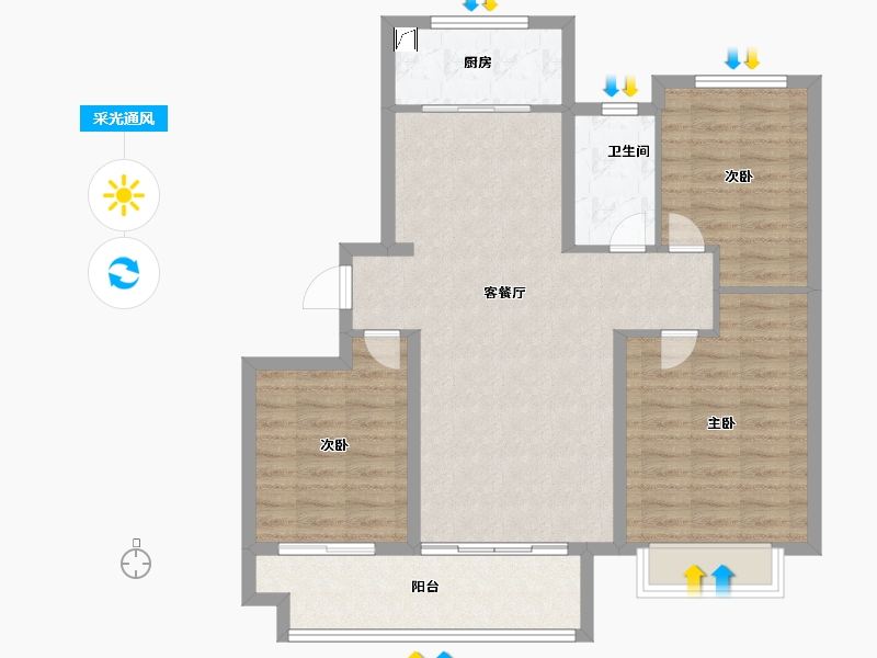 山东省-临沂市-宝丽天樾-94.00-户型库-采光通风