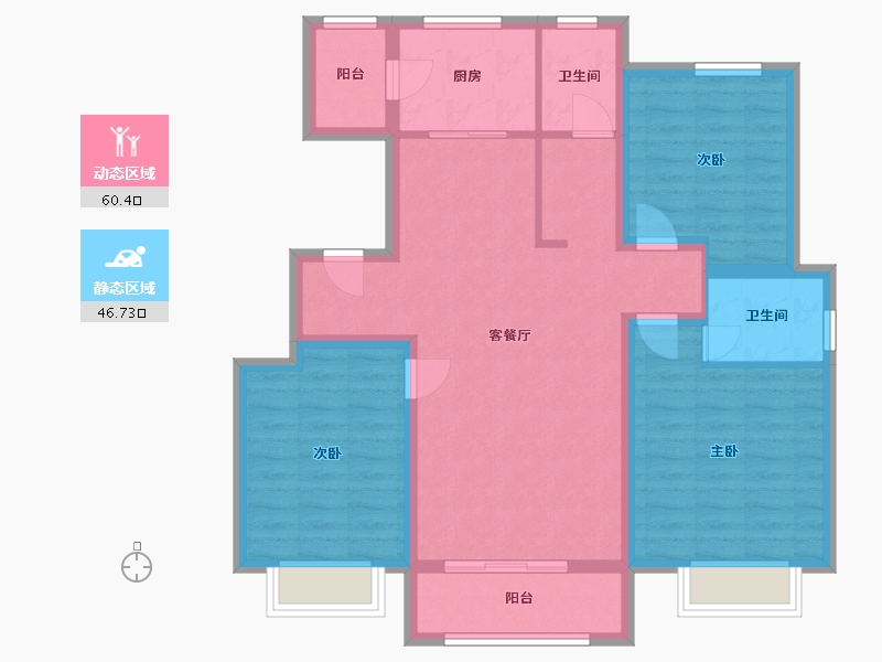 河北省-保定市-瑞景绿洲-103.00-户型库-动静分区