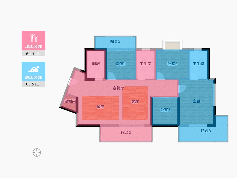 湖北省-鄂州市-光谷东郡-116.34-户型库-动静分区