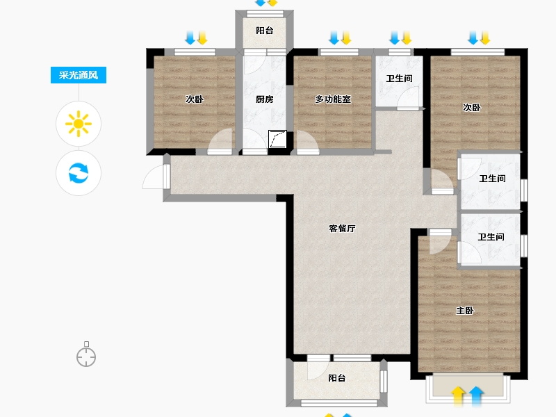 河北省-廊坊市-中建和悦国际-110.00-户型库-采光通风