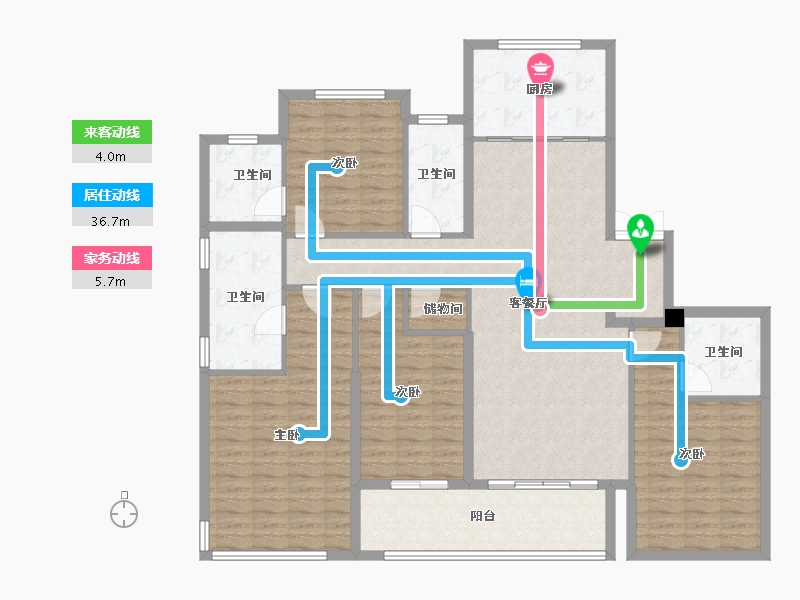 浙江省-宁波市-滨江·誉品-175.00-户型库-动静线