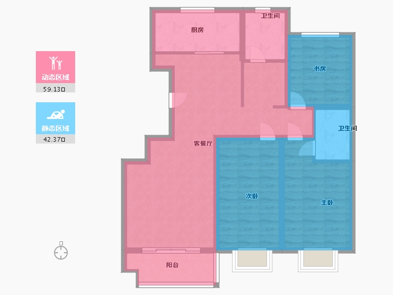 山东省-泰安市-滨河御邸-90.00-户型库-动静分区