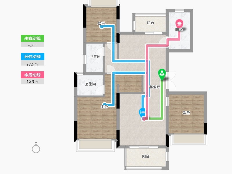 河南省-信阳市-南湾琨御府-101.00-户型库-动静线