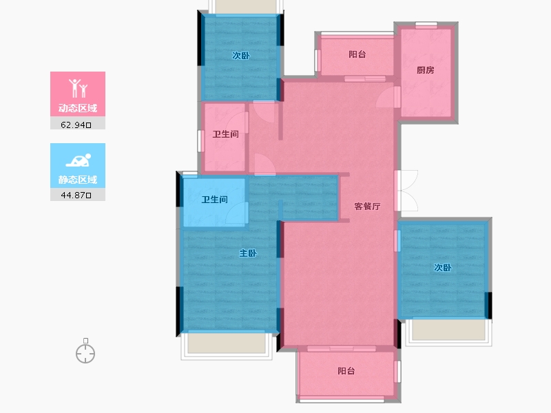 河南省-信阳市-南湾琨御府-101.00-户型库-动静分区