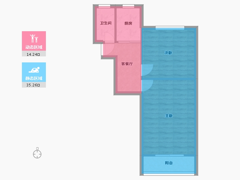 上海-上海市-古桐路54弄2号-46.30-户型库-动静分区