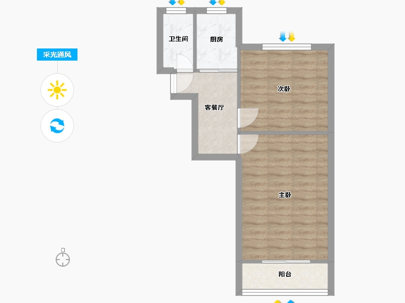 上海-上海市-古桐路54弄2号-46.30-户型库-采光通风
