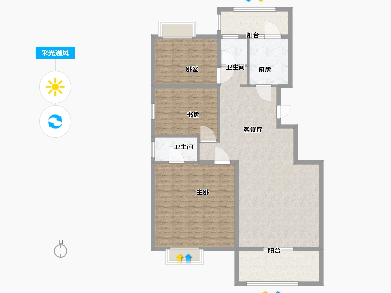 湖北省-黄冈市-文廷-126.00-户型库-采光通风