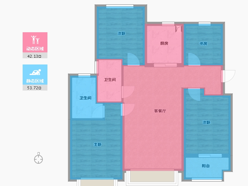 浙江省-台州市-万科城-93.75-户型库-动静分区