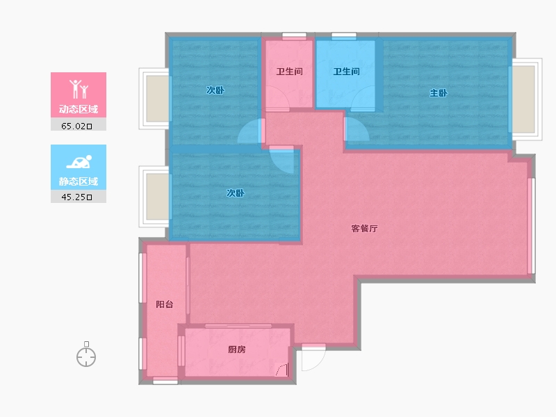 江西省-九江市-龙翔国际-102.00-户型库-动静分区