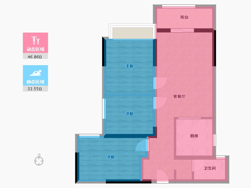 湖南省-长沙市-恒基旭辉湖山赋-88.00-户型库-动静分区