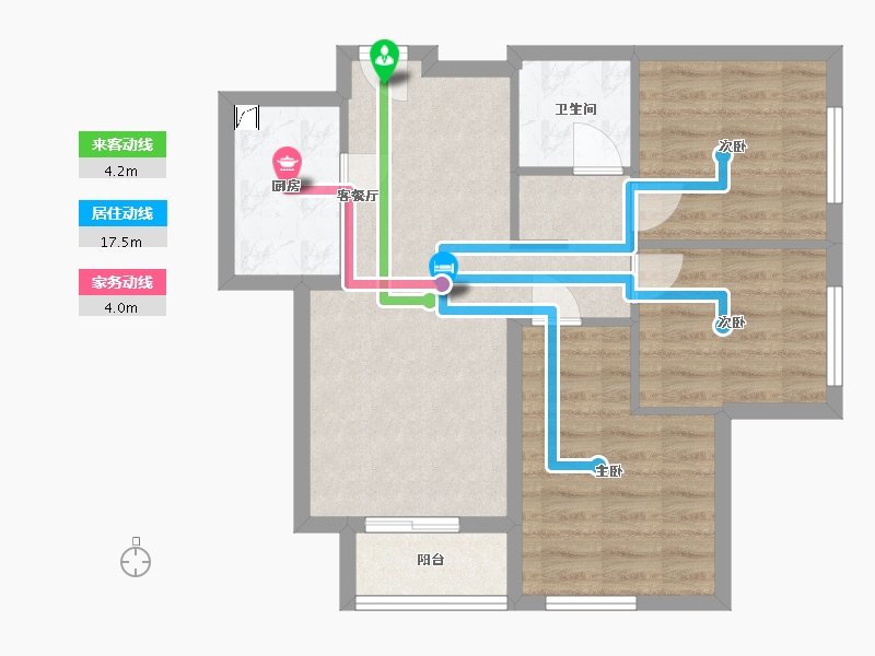 北京-北京市-塔营北街3号院-60.00-户型库-动静线