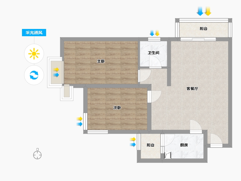 河北省-廊坊市-上上城第三季-77.00-户型库-采光通风