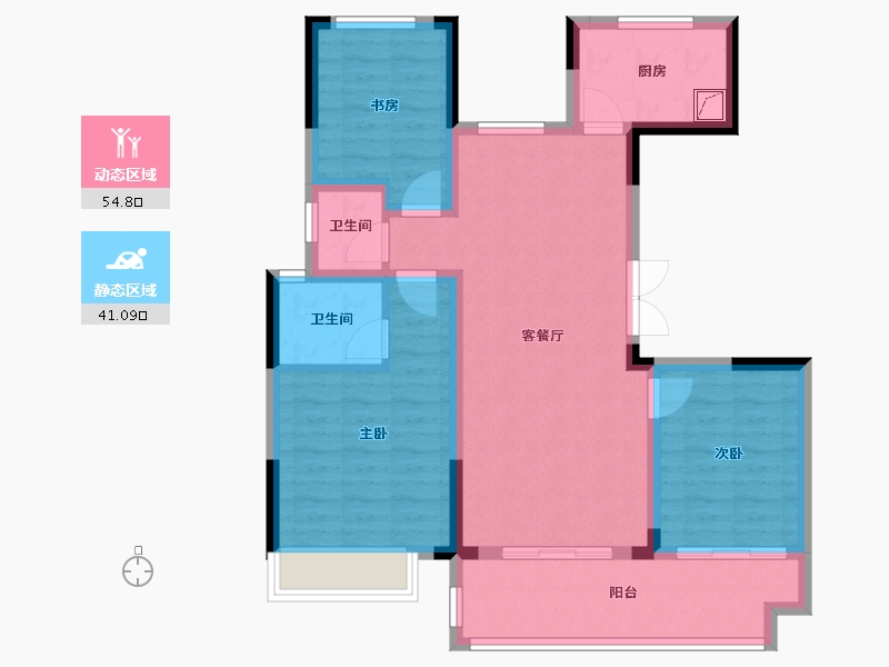 河南省-南阳市-邓州东正颐和府-89.00-户型库-动静分区