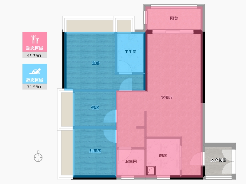 广东省-广州市-越秀天珹-77.00-户型库-动静分区