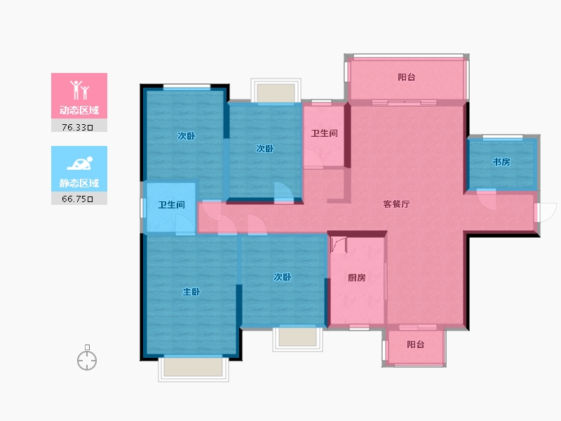 湖南省-邵阳市-邵东壹号-137.23-户型库-动静分区