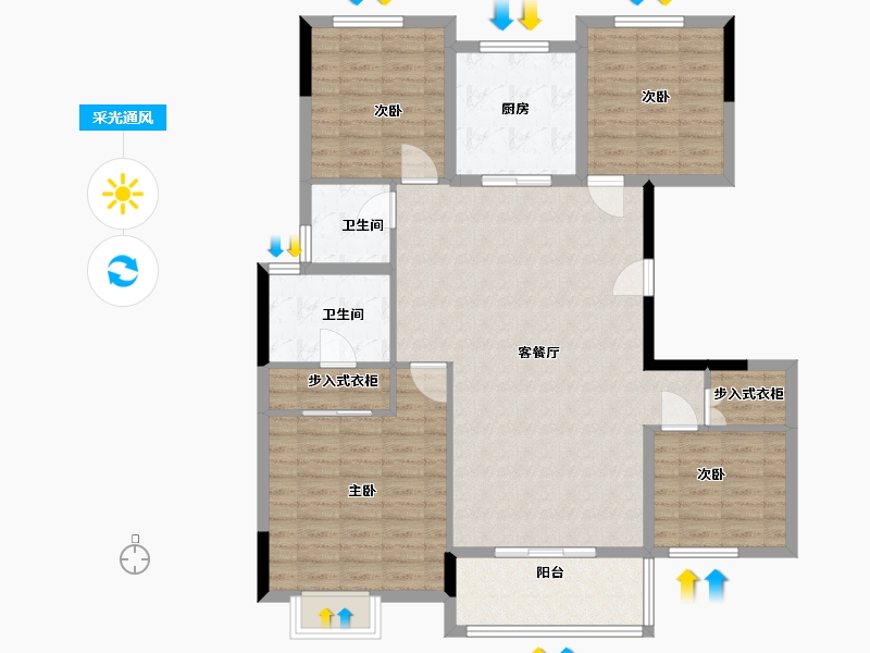 江苏省-盐城市-梧桐墅-120.00-户型库-采光通风