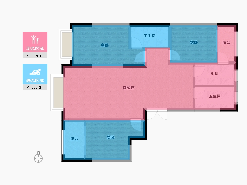 山东省-潍坊市-紫御公馆-97.00-户型库-动静分区