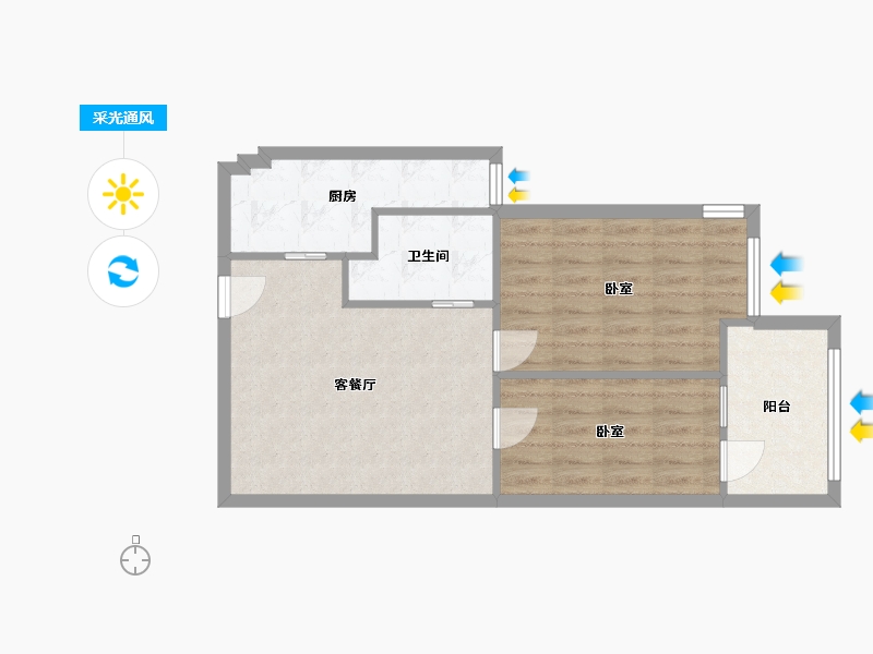 四川省-成都市-元益花园-61.45-户型库-采光通风