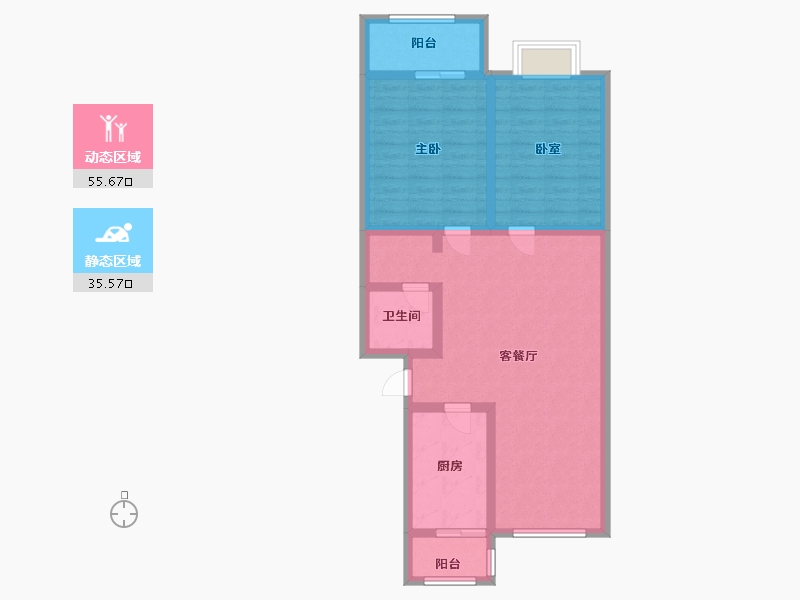 天津-天津市-高雅公寓-81.00-户型库-动静分区