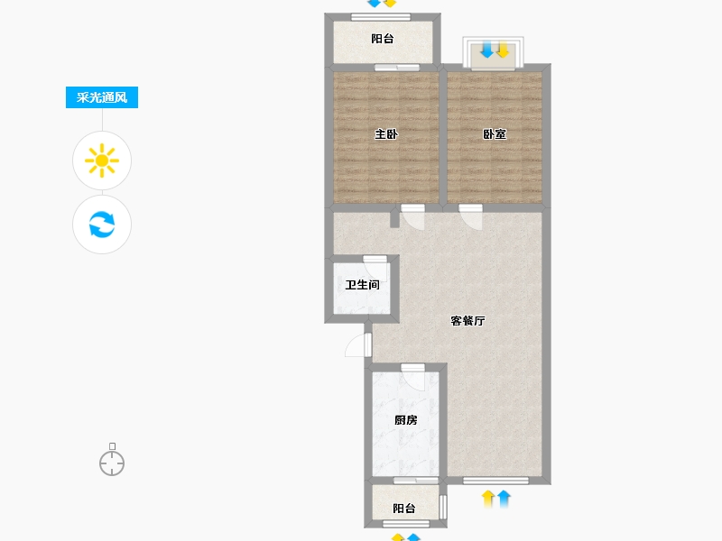 天津-天津市-高雅公寓-81.00-户型库-采光通风