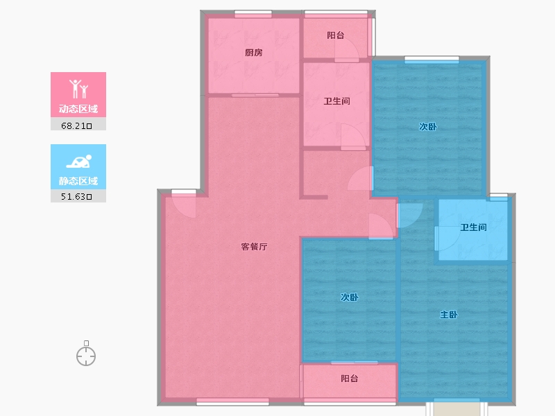 河南省-郑州市-世纪豫花园-119.73-户型库-动静分区