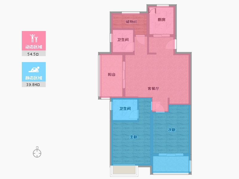 浙江省-嘉兴市-世贸茂悦府-84.00-户型库-动静分区