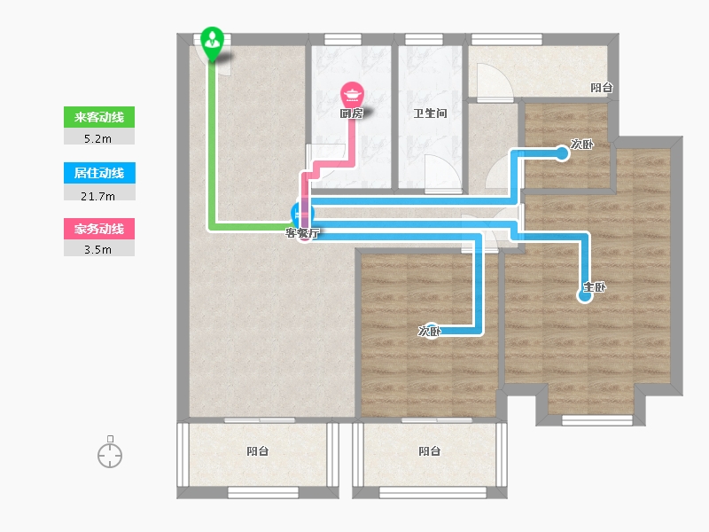 浙江省-嘉兴市-学仕花园-80.00-户型库-动静线