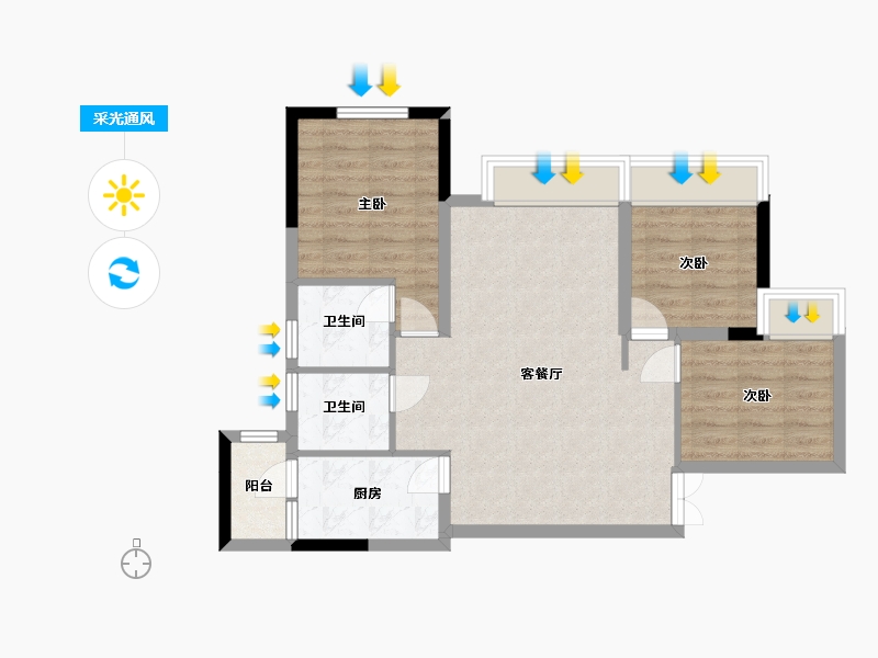 四川省-德阳市-文泰欧城-83.00-户型库-采光通风