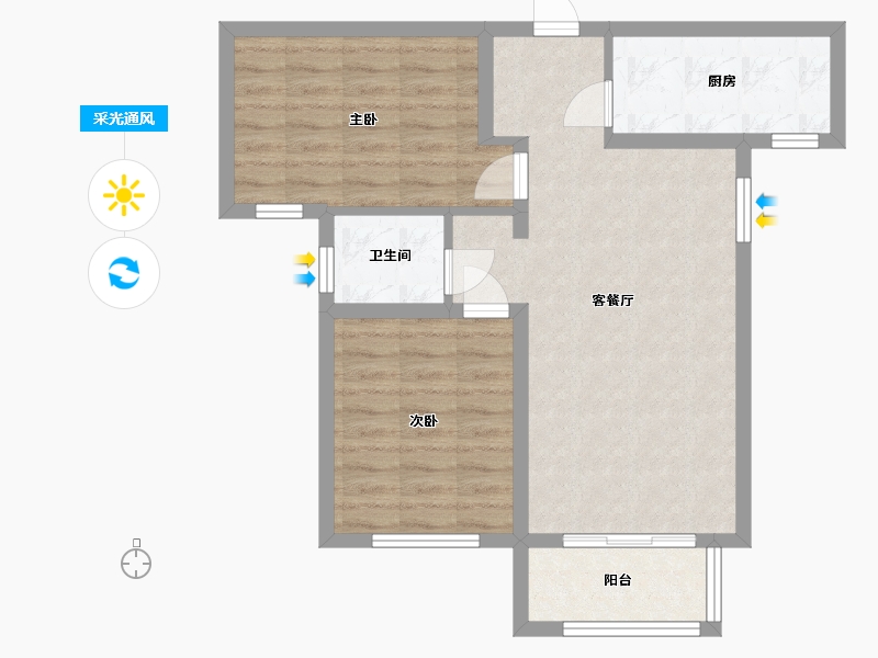 河北省-石家庄市-天洲视界城-74.23-户型库-采光通风